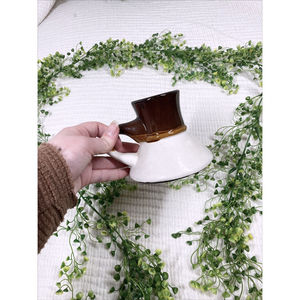 Vintage Earthy Toned No Spill Coffee Mug Boho Tones Cup